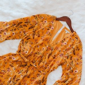 Orange Floral Romper - Charlotte Russe